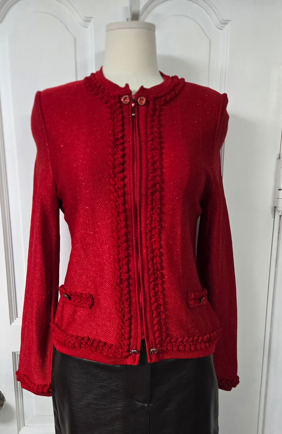 센존 레드가디건 상품이미지2