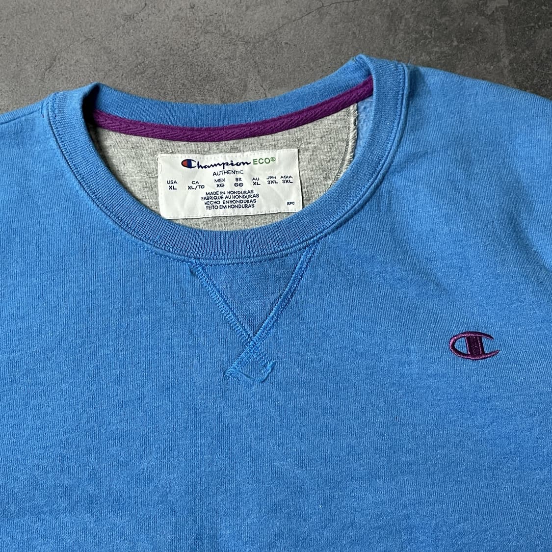 CHAMPION 챔피온 빈티지 블루 코튼 기모 맨투맨 A00496 상품이미지2