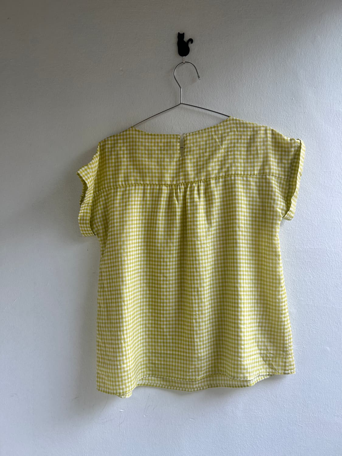 연두 깅엄 블라우스  상품이미지6