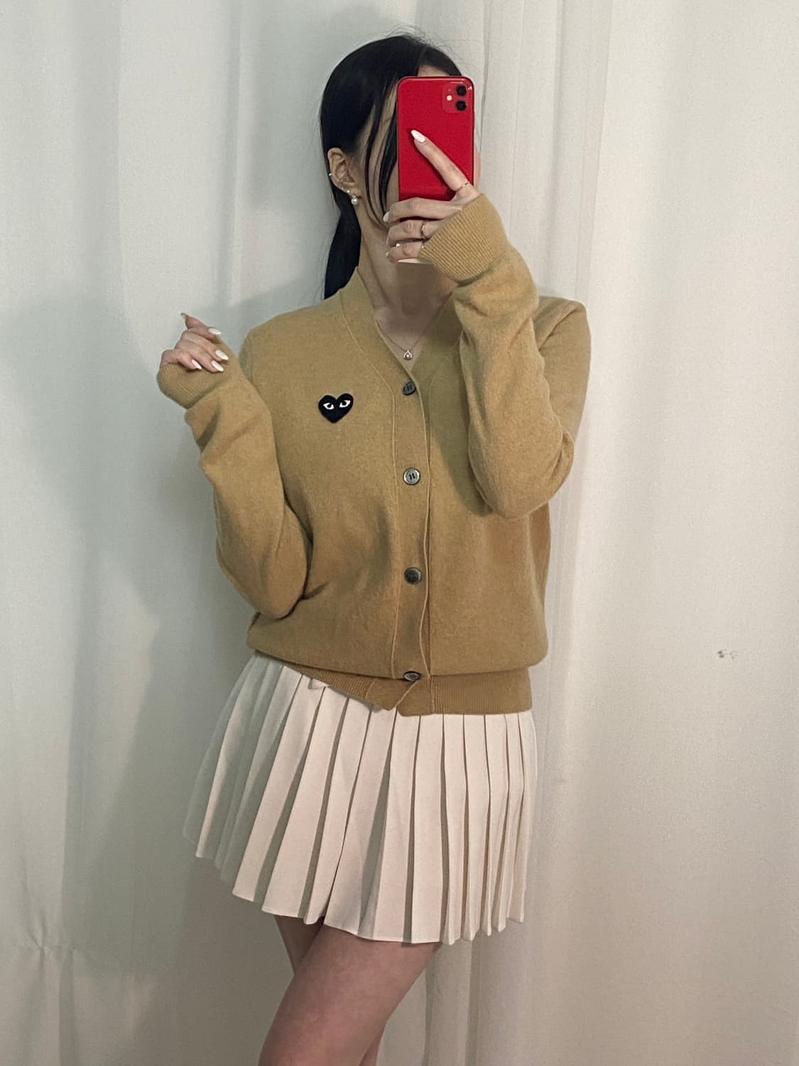 꼼데가르송 샌드베이지 블랙와펜 가디건
 상품이미지2