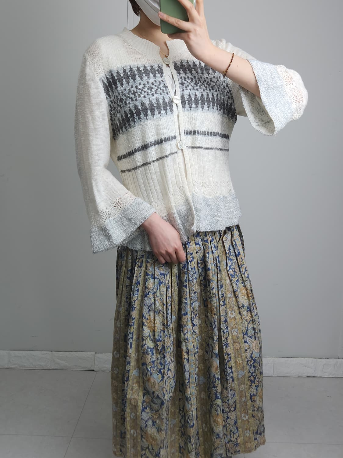 노르딕 물결 가디건 탑 상품이미지5