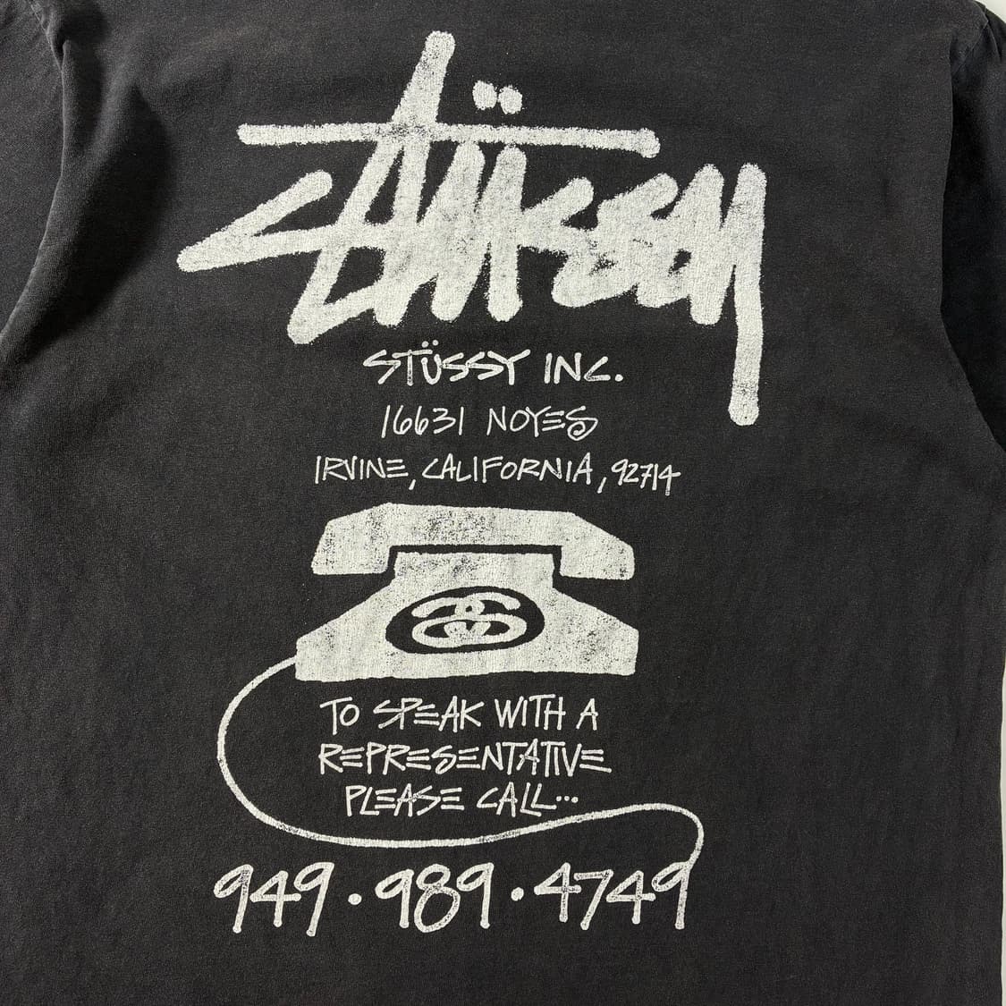 Stussy  스투시 올드폰 피그먼트 다이드 블랙 반팔티셔츠  상품이미지5