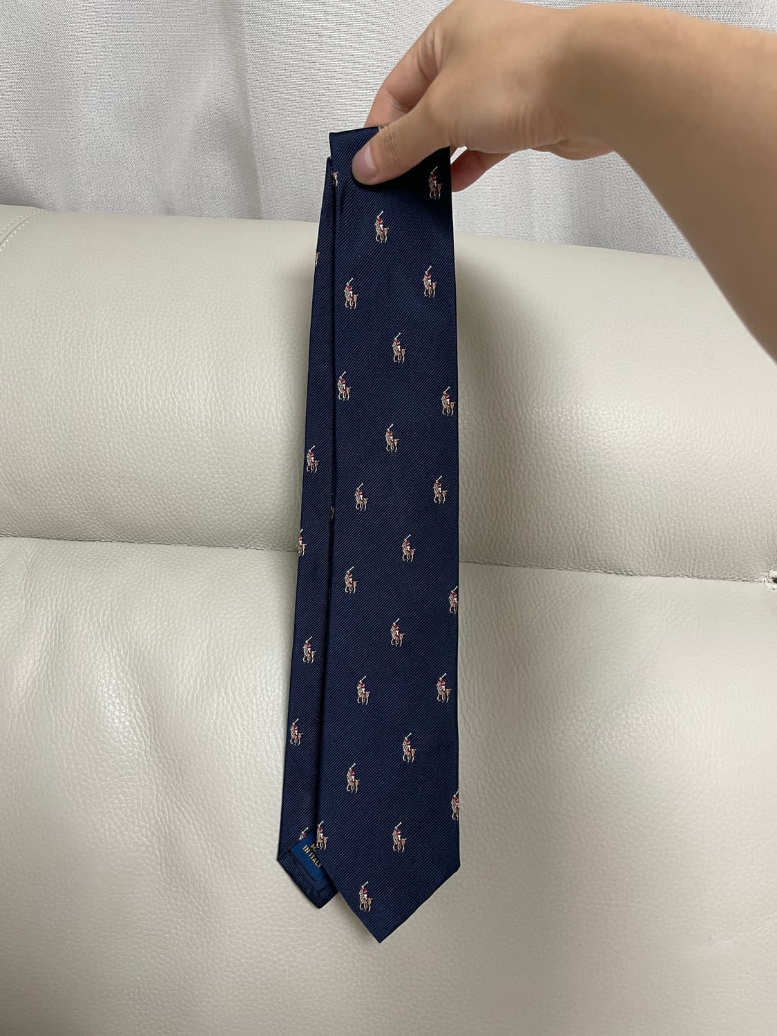 폴로 랄프로렌 네이비 포니 자수 넥타이 상품이미지1