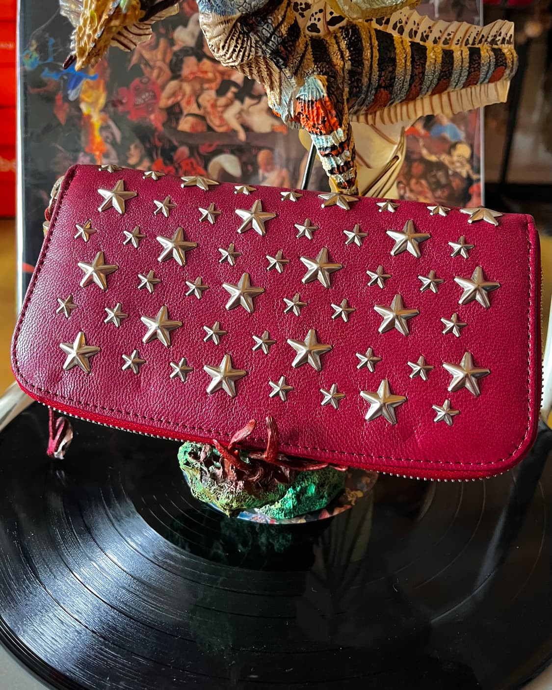 2010s JIMMY CHOO Star Studed Red Wallet 상품이미지2