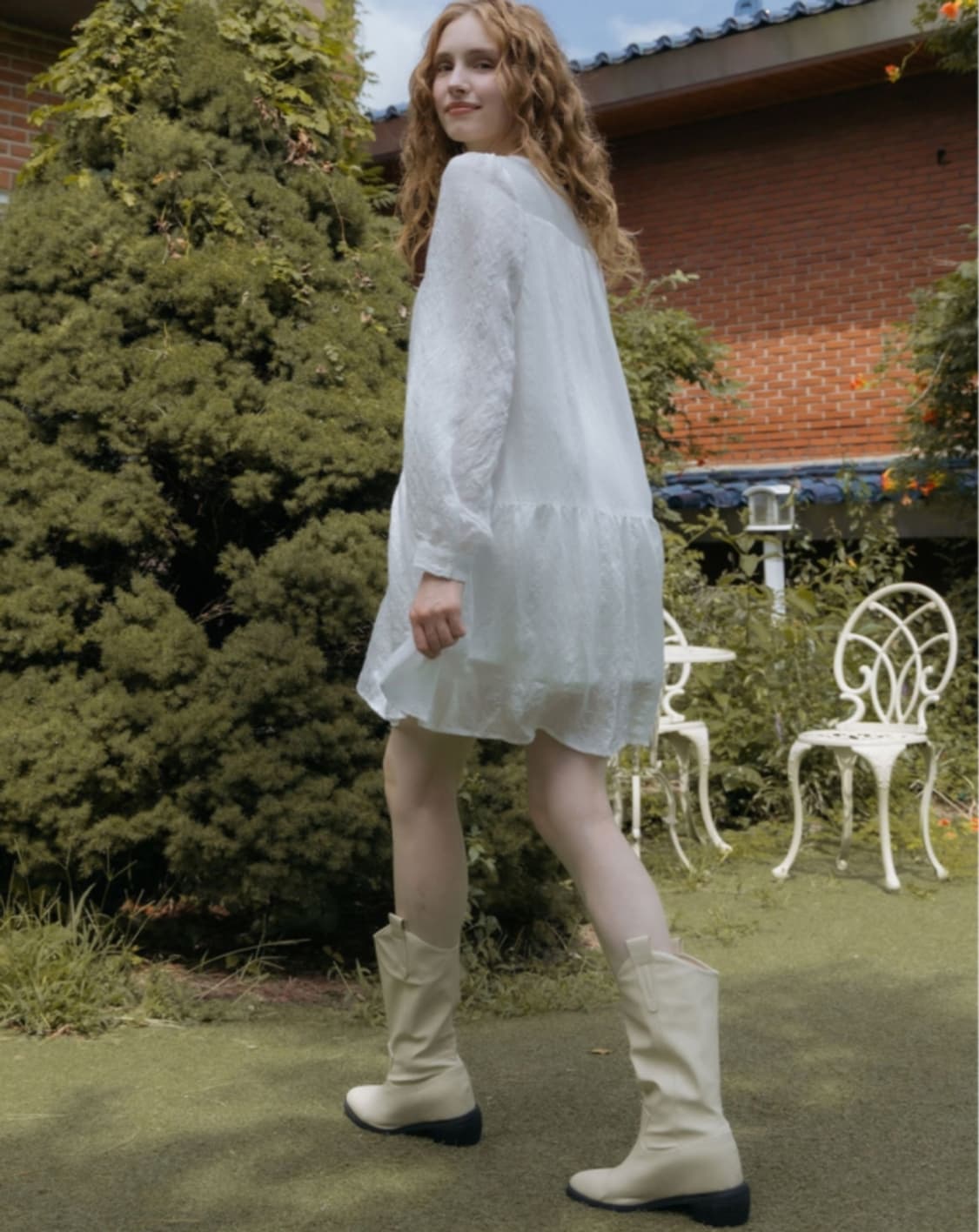 새상품)에펠클래식 비건 웨스턴부츠 아이보리 245 상품이미지3