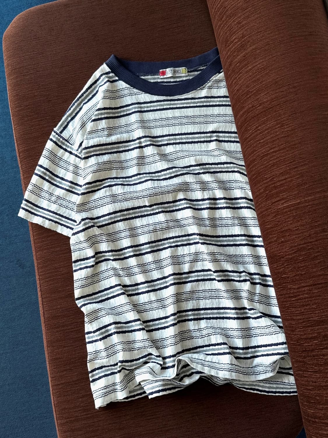 Cotton jacquard design stripe knit tee 상품이미지4