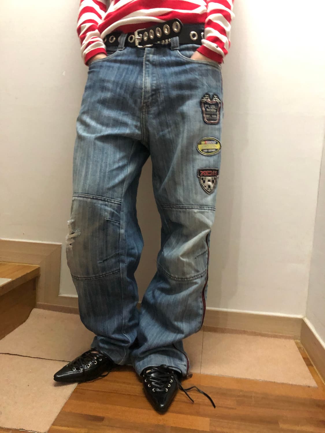 빈티지 푸부 데님 패치 팬츠 상품이미지7