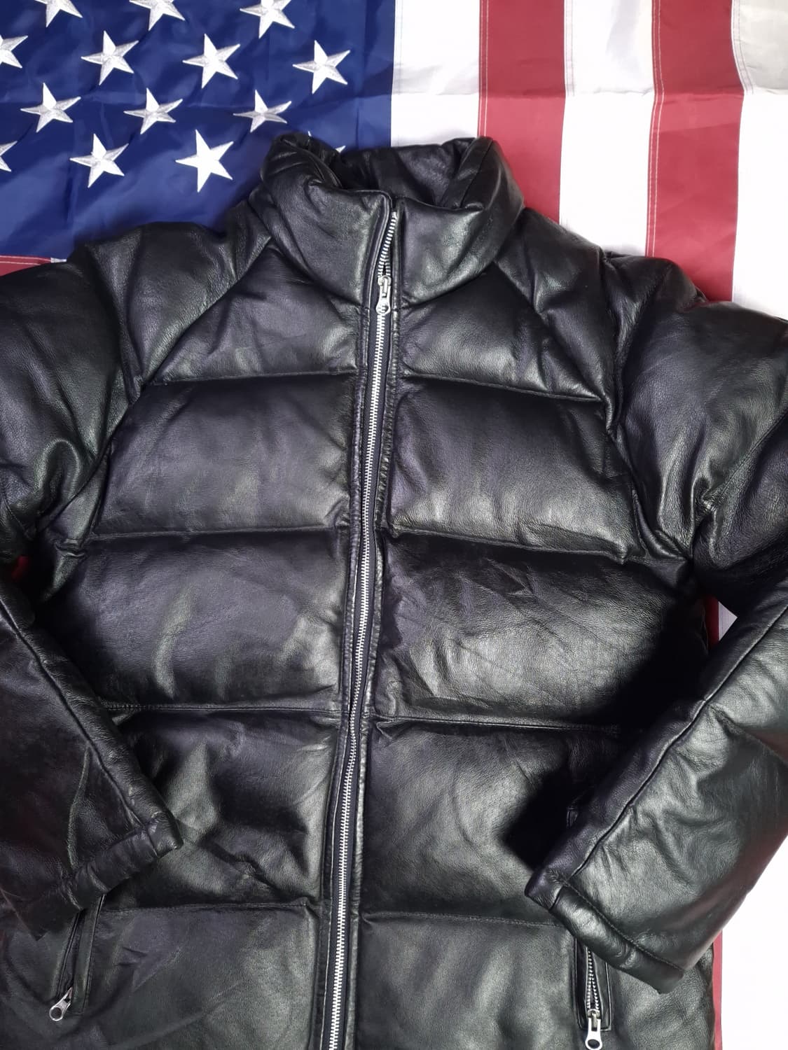 새제품 일본판 리얼레더 다운 패딩 파카 상품이미지2