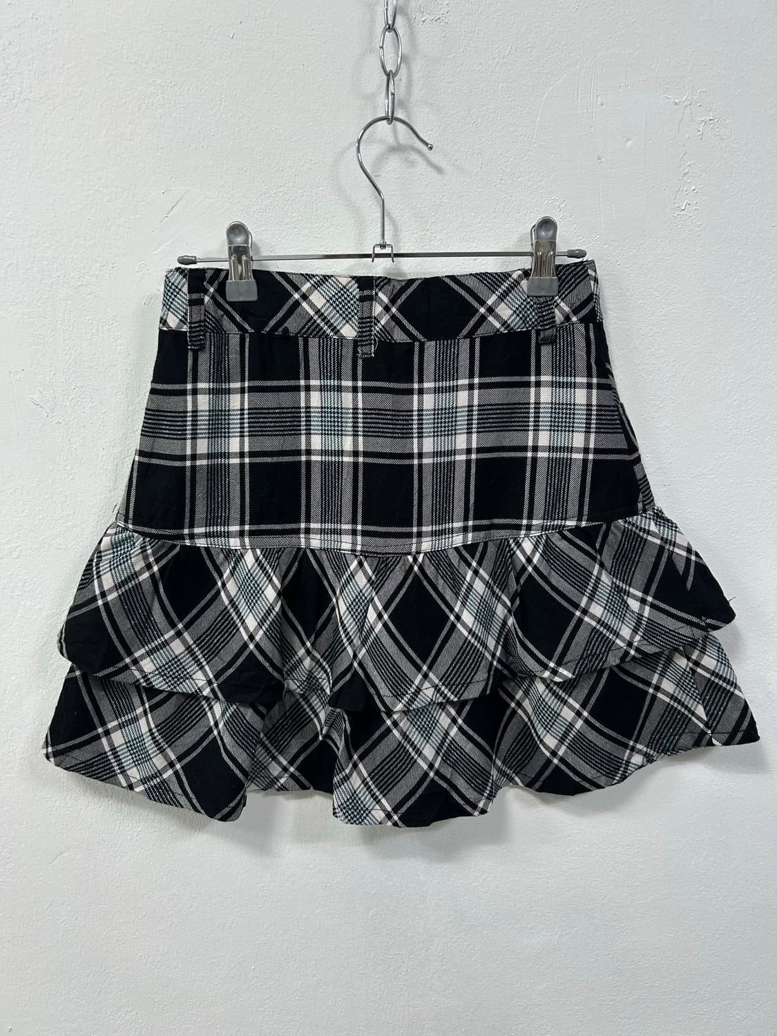 블루 민트맛 체크 퍼프 스커트 상품이미지5