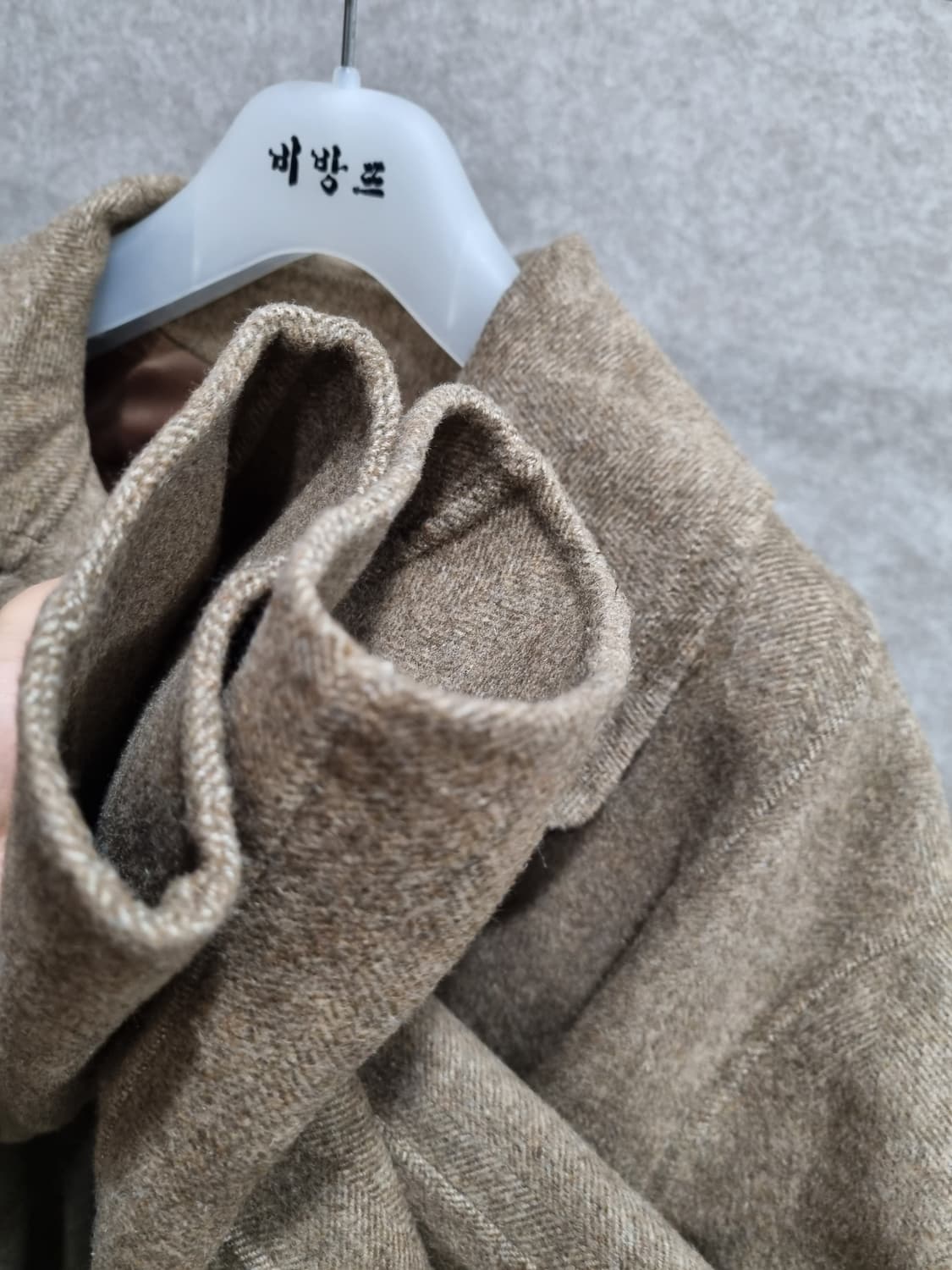 여성 55size 올리브데올리브 더블 핸드메이드 코트 울 캐시미어 혼방 상품이미지3