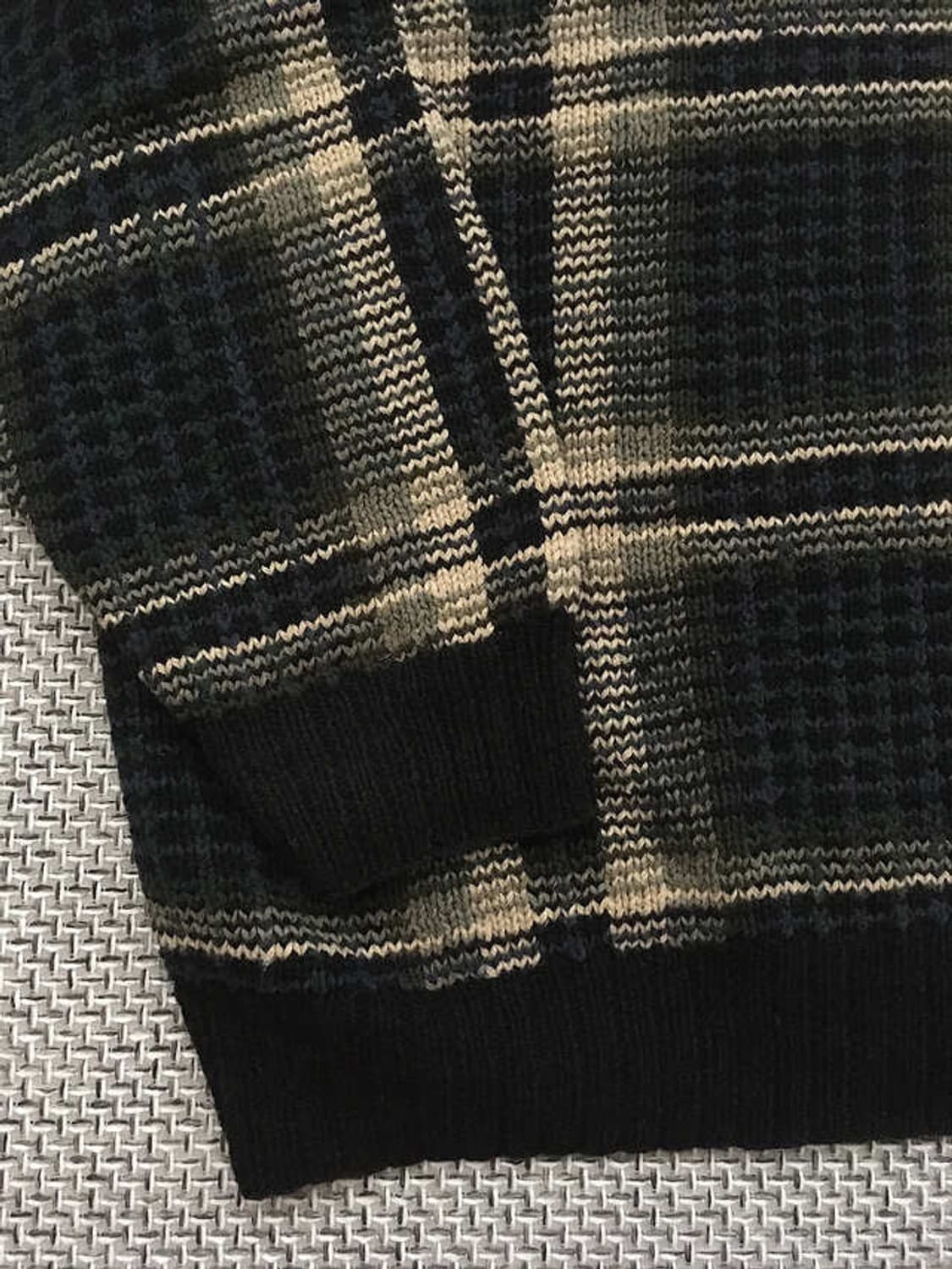 90s plaid check hand knit pullovers 상품이미지3