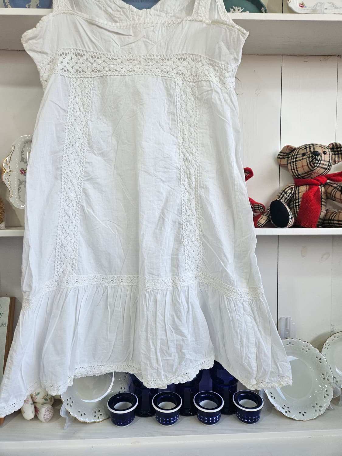 코튼 레이스 슬리브리스 원피스 상품이미지6