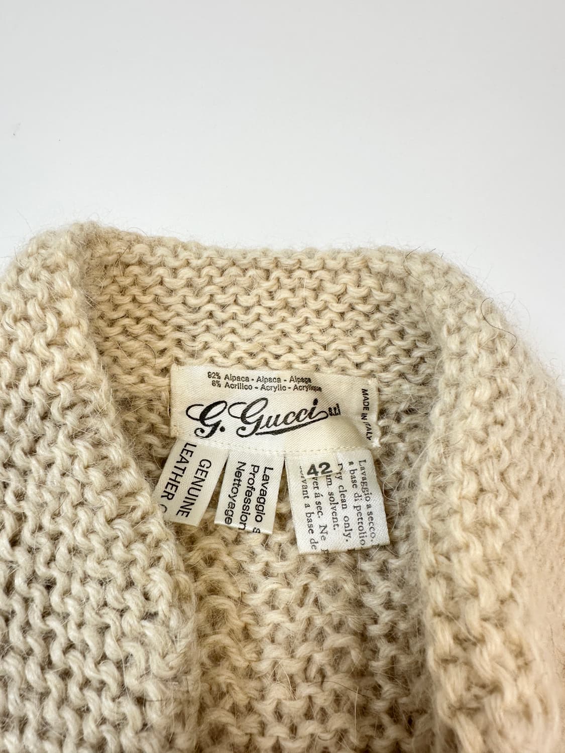 80’s 구찌 알파카 울 더플 롱코트 가디건 42 상품이미지5