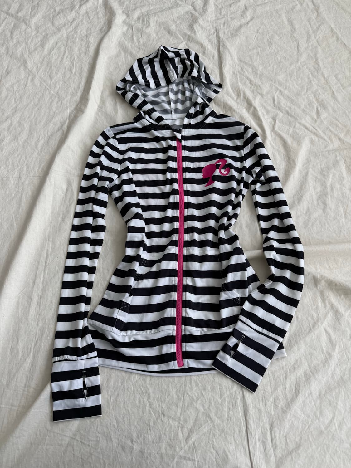 바비 Barbie 단가라 갸루 핸드워머 딱붙 후드집업  상품이미지1