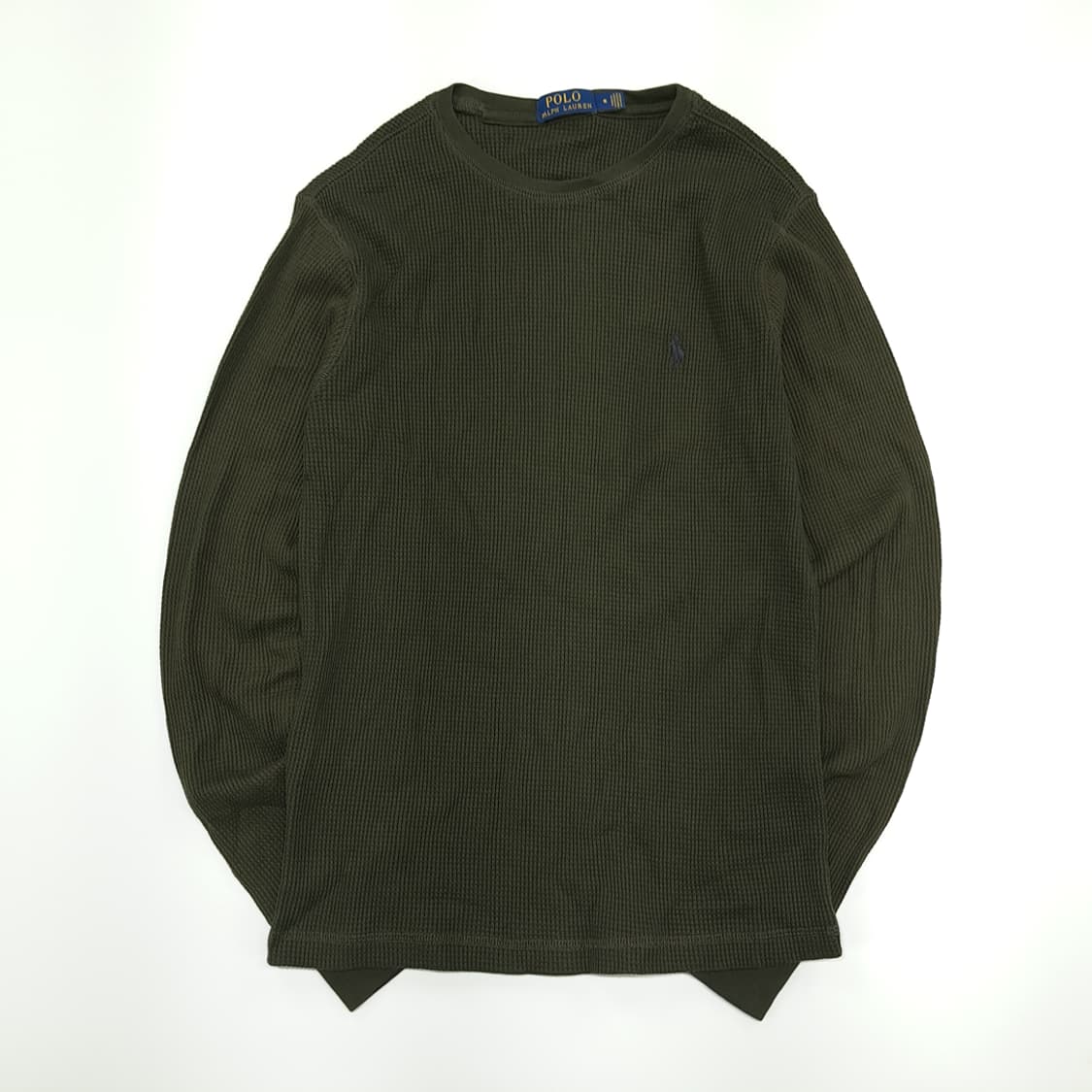 CN806 M 폴로 랄프로렌 올리브그린 와플 니트 긴팔 티셔츠 상품이미지1