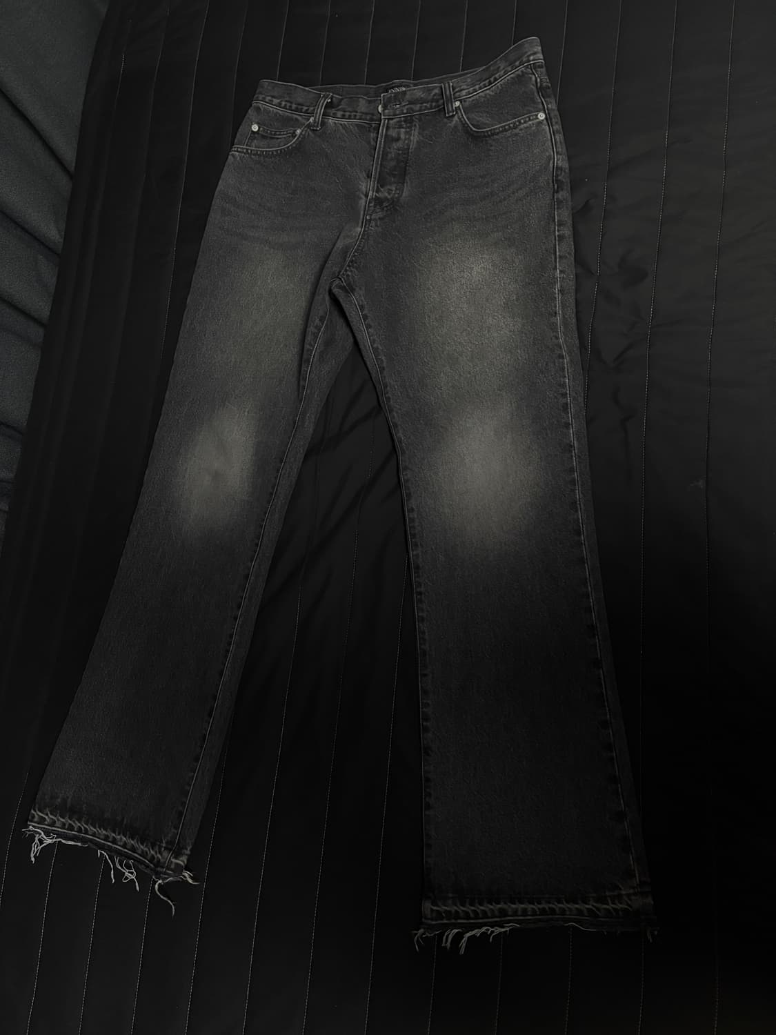 innir 252 relaxed flare denim used black 상품이미지1