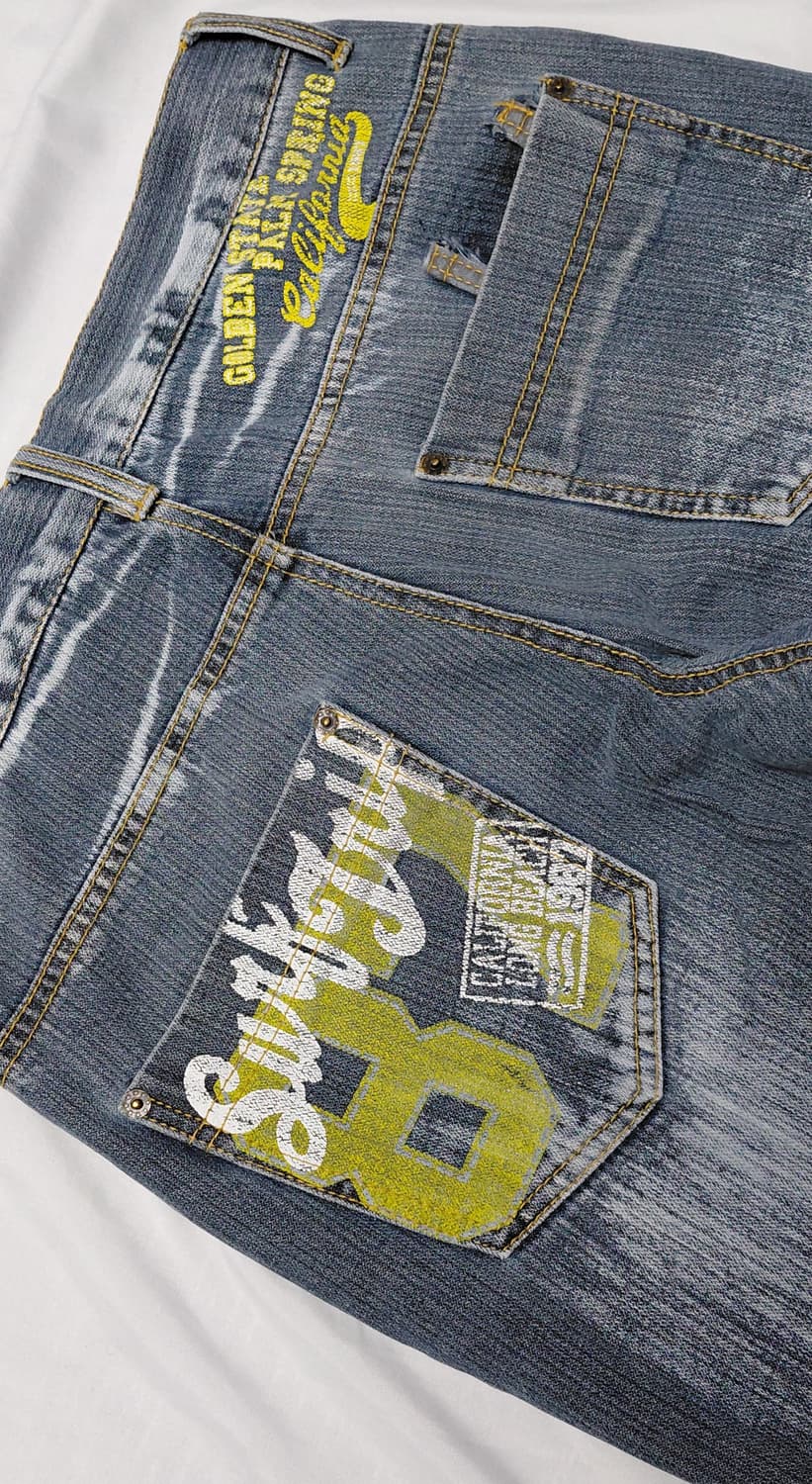 ​[M] 정글스톰(Jungle Storm) Y2K 그래픽 롤업 데님 팬츠 상품이미지7