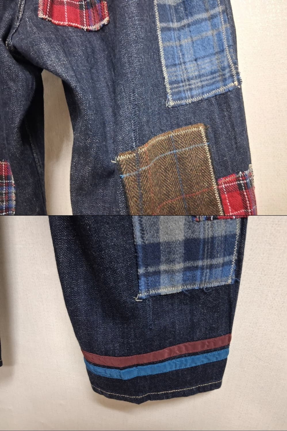일본수입 as know as 패치워크 데님진 배기청바지 새옷상태 3031 상품이미지7