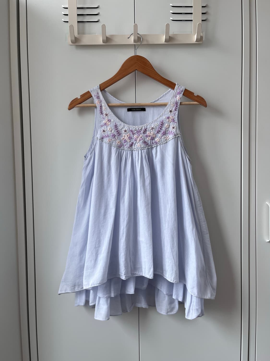 Ciaopanic 파스텔 꽃 자수 레이어드 슬리브리스 상품이미지4