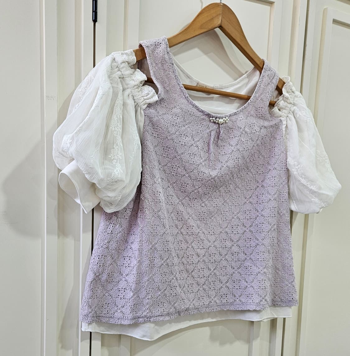 엑시즈팜 포에틱 오프숄더 레이스 블라우스 상품이미지2