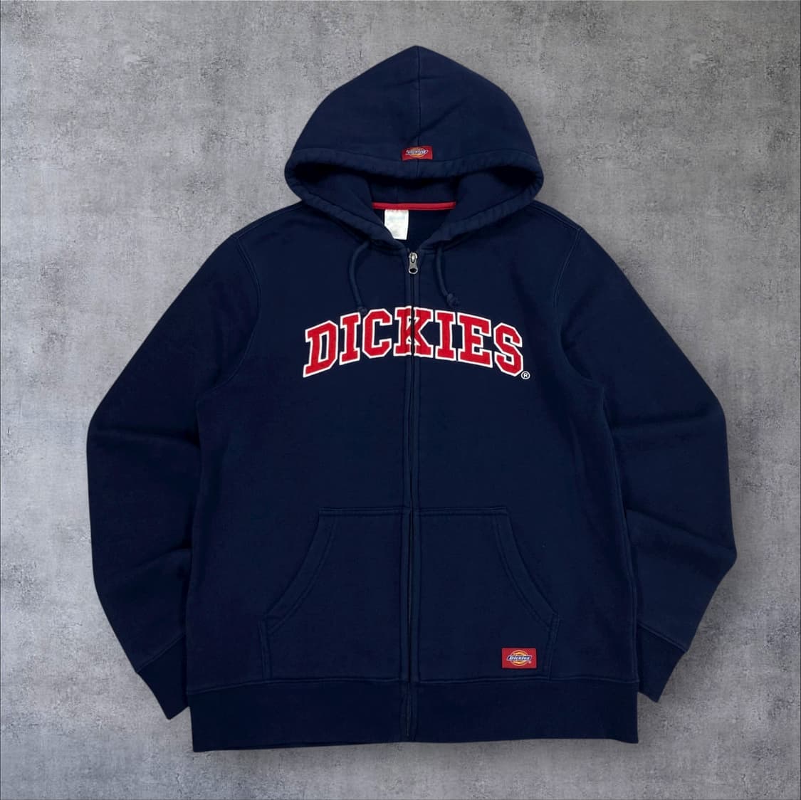디키즈 네이비 컬러 스펠아웃 후드 집업 상품이미지1