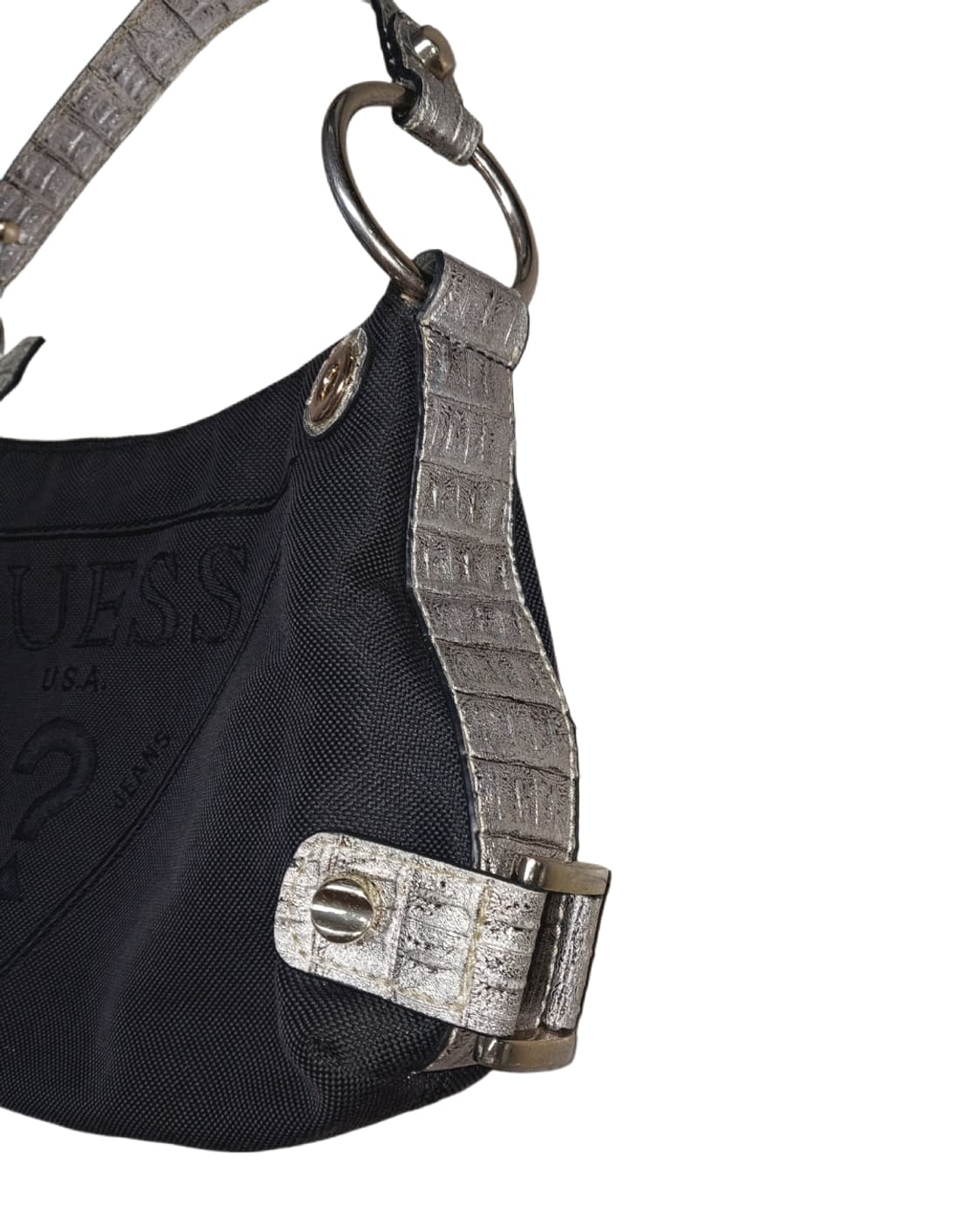 게스 y2k 코튼 숄더백 블랙 상품이미지4