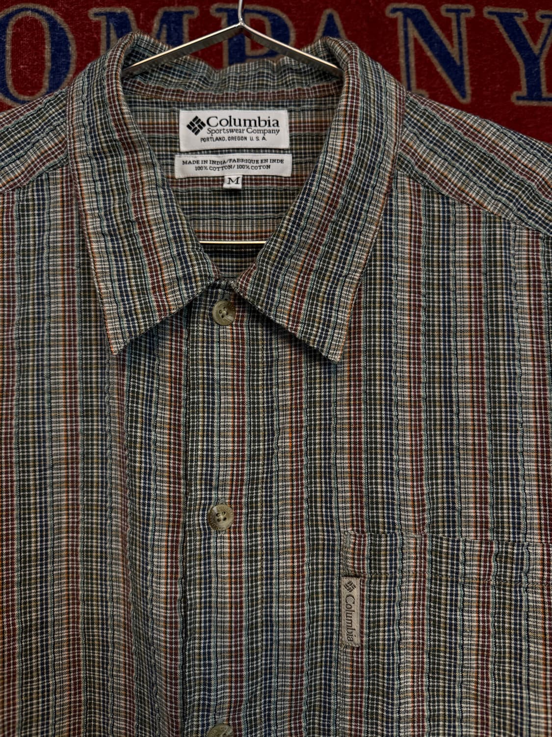 콜롬비아 빈티지 체크 반팔 셔츠 M  상품이미지2