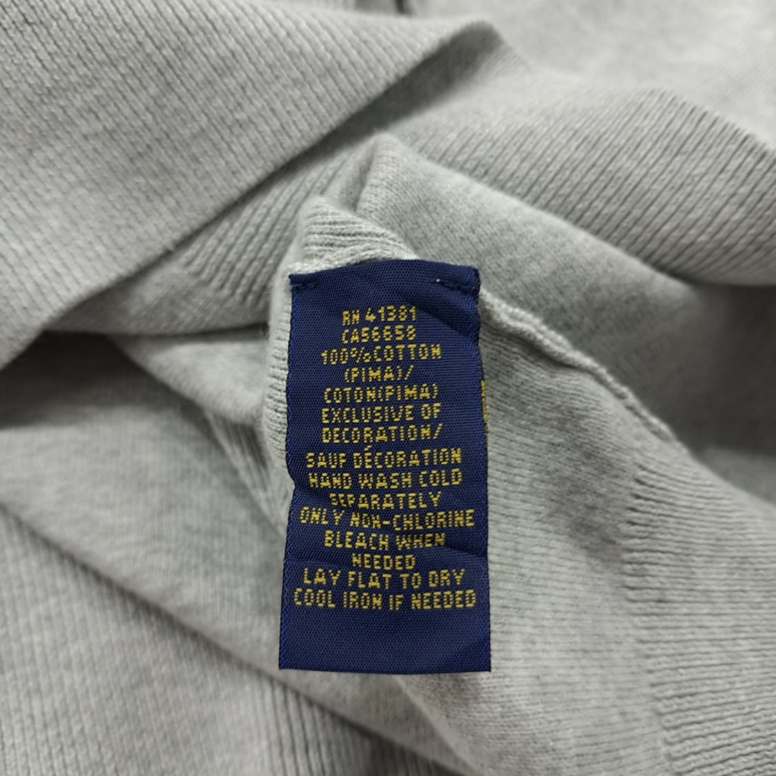 CN810 XL 폴로 랄프로렌 그레이 V넥 피마코튼 긴팔 니트 스웨터 상품이미지6