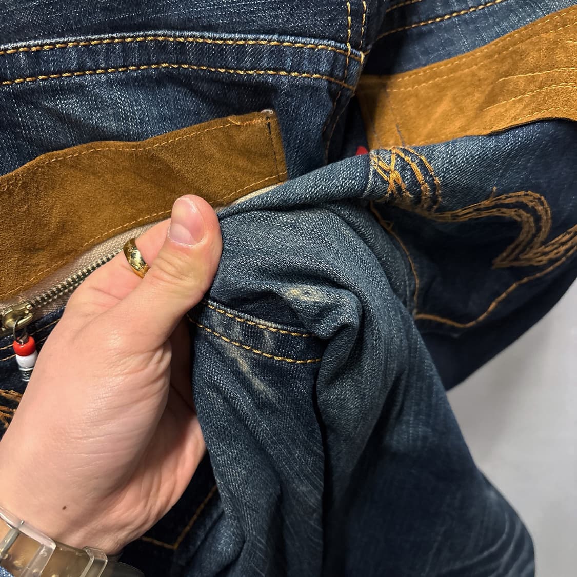 00s 리바이스X아트모스 503 루즈핏 컬러스티치 생지 데님팬츠 N632 상품이미지8