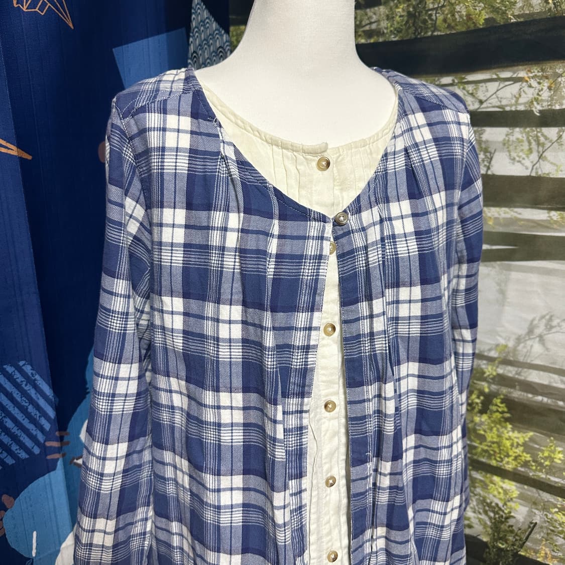 빈티지 체크 바선생 블라우스 원피스 모리 모리걸 상품이미지2