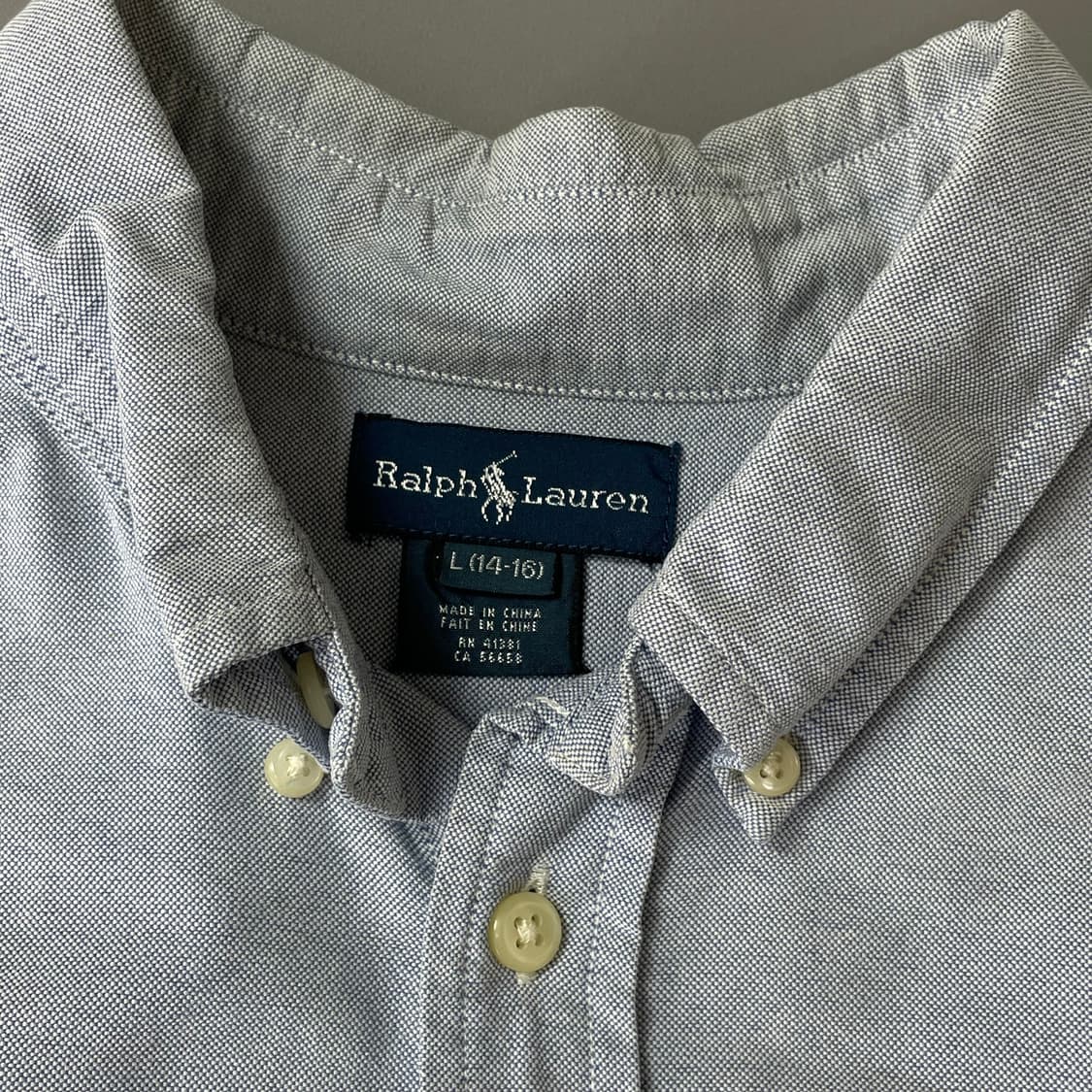 (44) 폴로랄프로렌 옥스포드 블루 빅포니 셔츠 보이즈L 상품이미지4