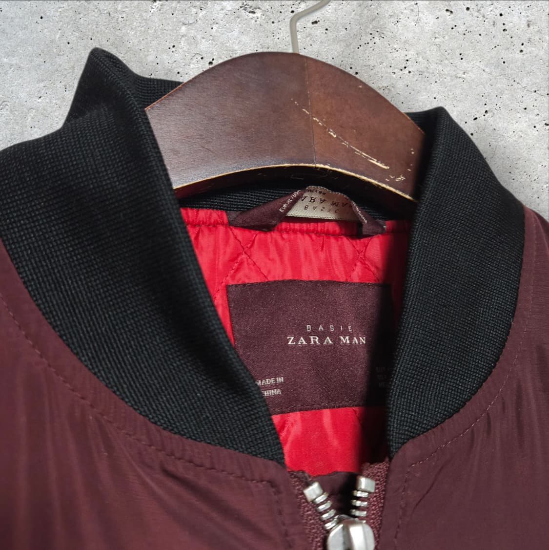 자라 MA-1 항공점퍼 버건디 (105/XL) 상품이미지3