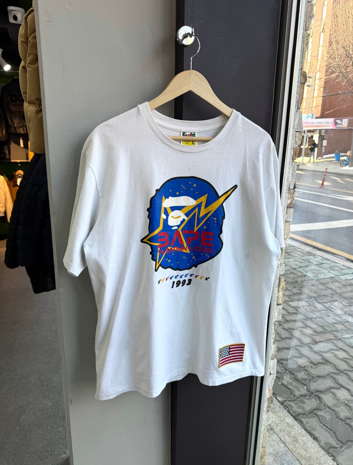 XL/ 베이프 NASA MOON 프린팅 라운드 반팔 상품이미지3