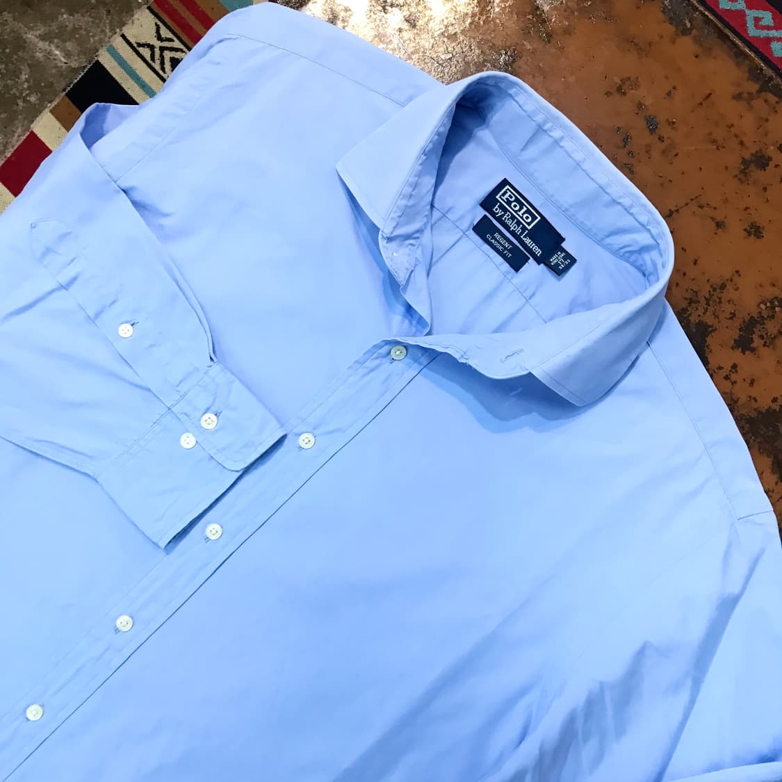 폴로랄프로렌 블루 드레스셔츠 정장 와이셔츠 남성 115 빅사이즈 상품이미지3