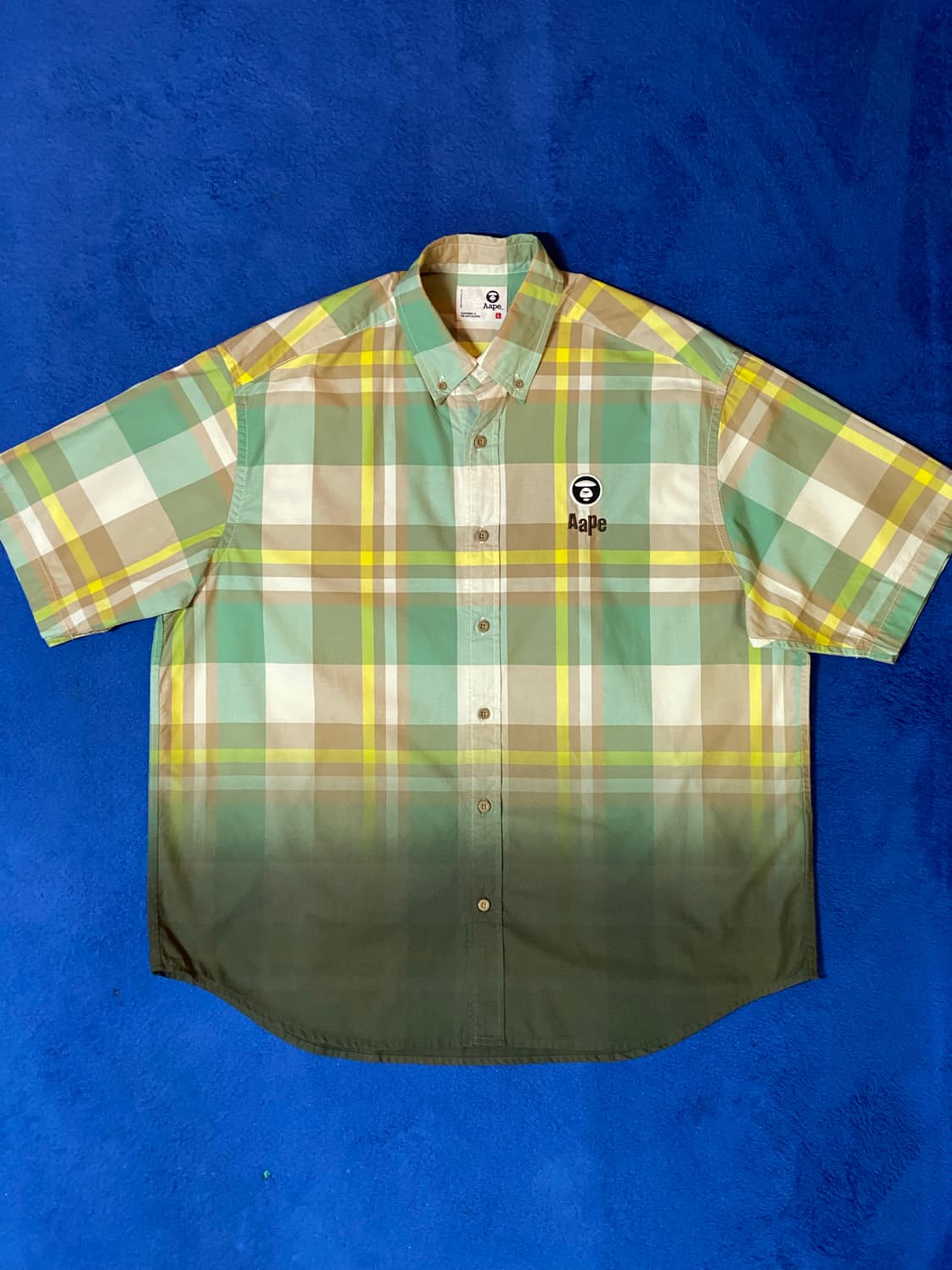 AAPE 에이프 바이 베이프 로고 자수 반팔 셔츠 L 상품이미지1