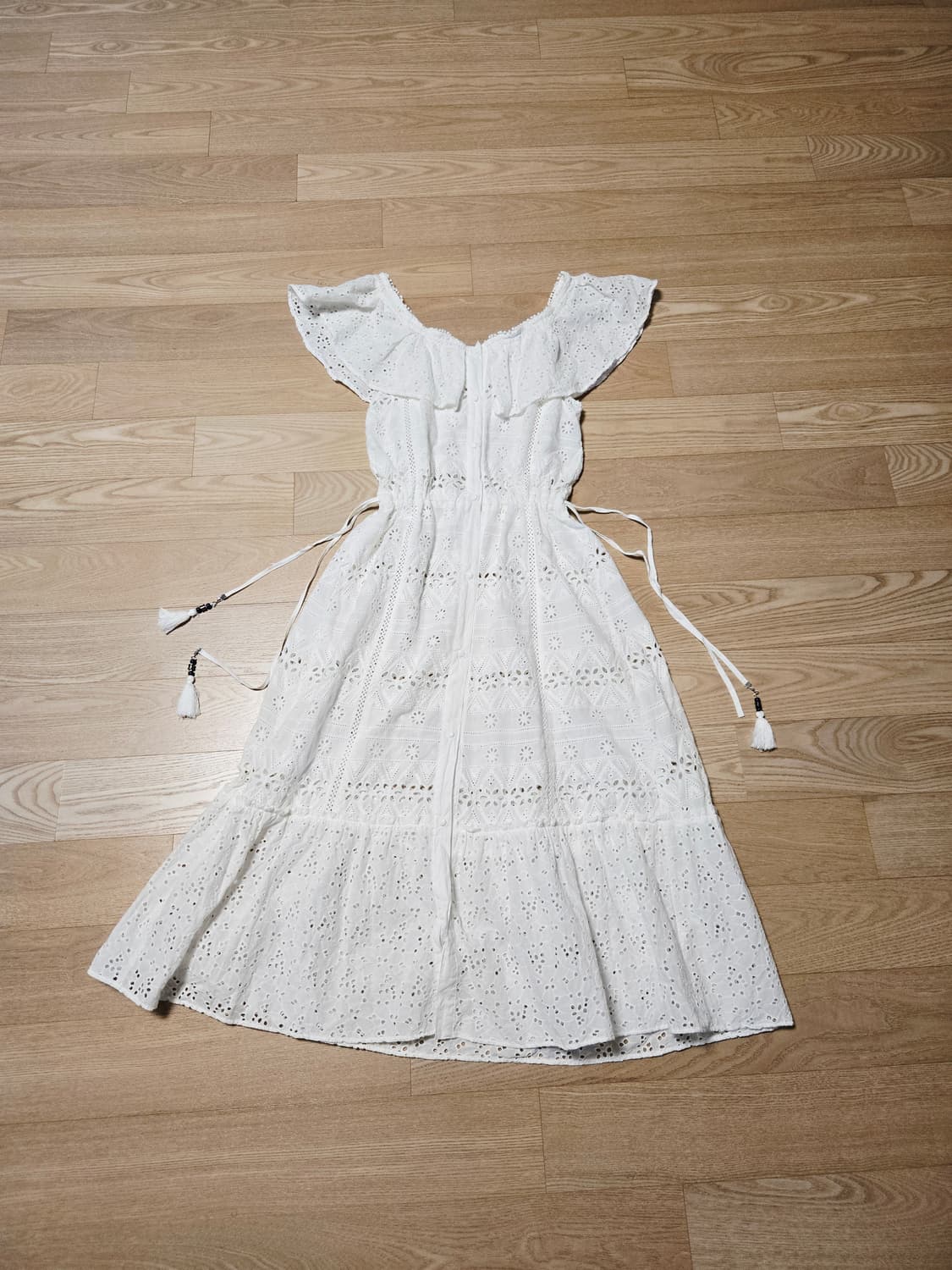 [66] 지컷 펀칭 레이스 롱 원피스 상품이미지1