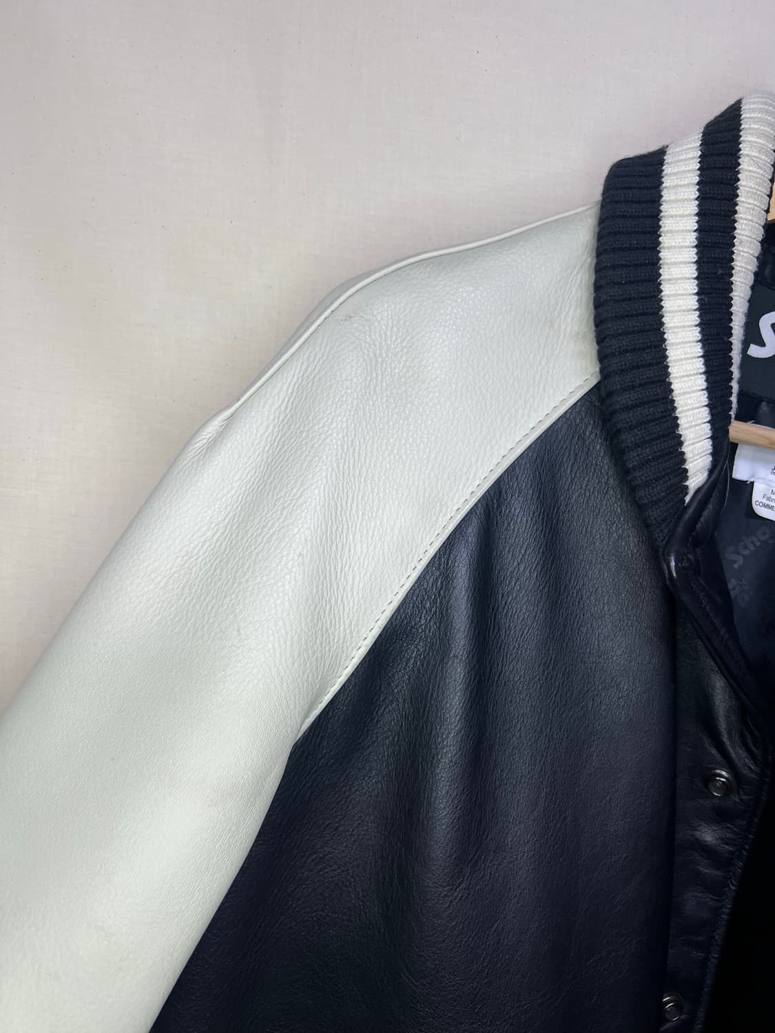 준야와타나베 맨 x 쇼트 schott 카우 레더 스타디움 바시티 자켓 상품이미지6