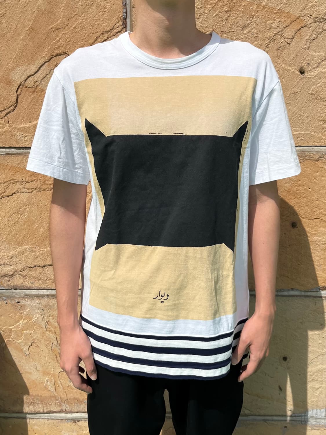 꼼데가르송 옴므 플러스 그래픽 패널 스트라이프 티셔츠 AD2012 상품이미지3