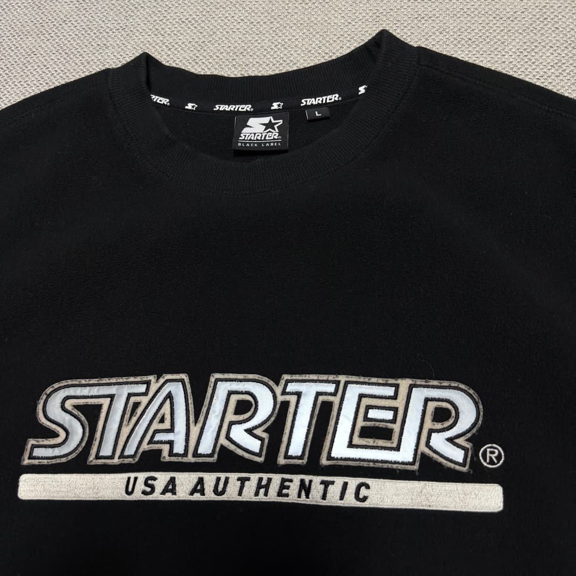 스타터 블랙 라벨 스펠아웃 플리스 맨투맨 상품이미지2
