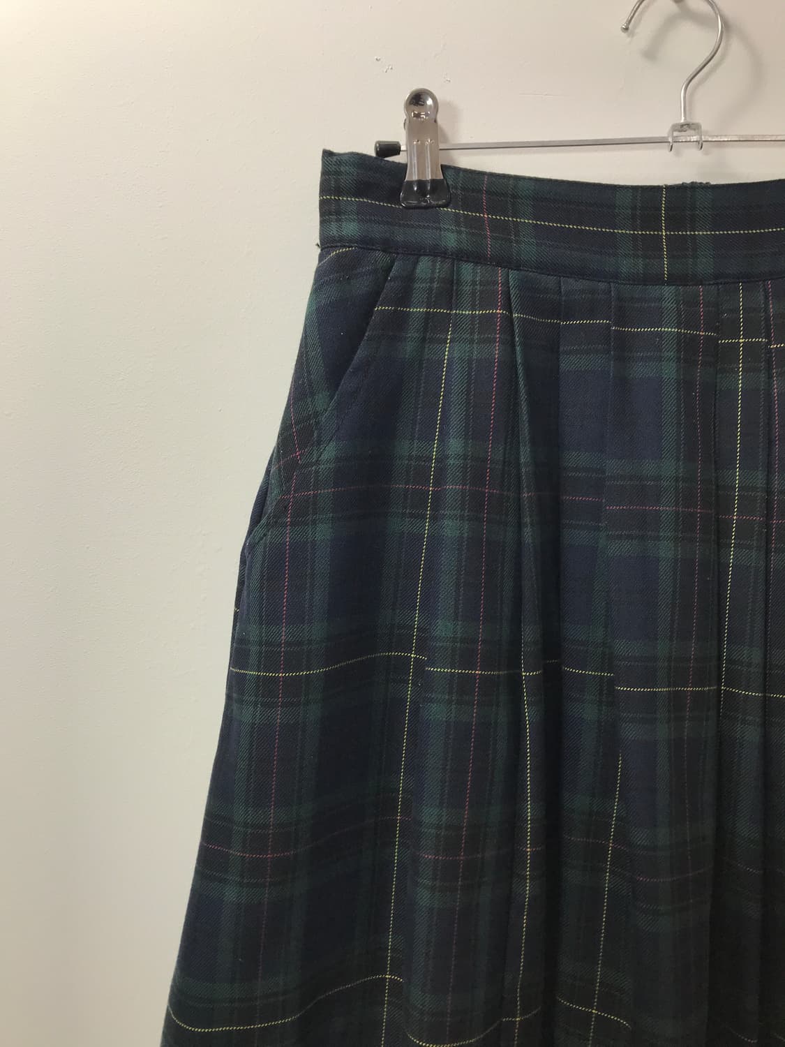 Jpn Green Plaid Pleated Midi Skirt 상품이미지7