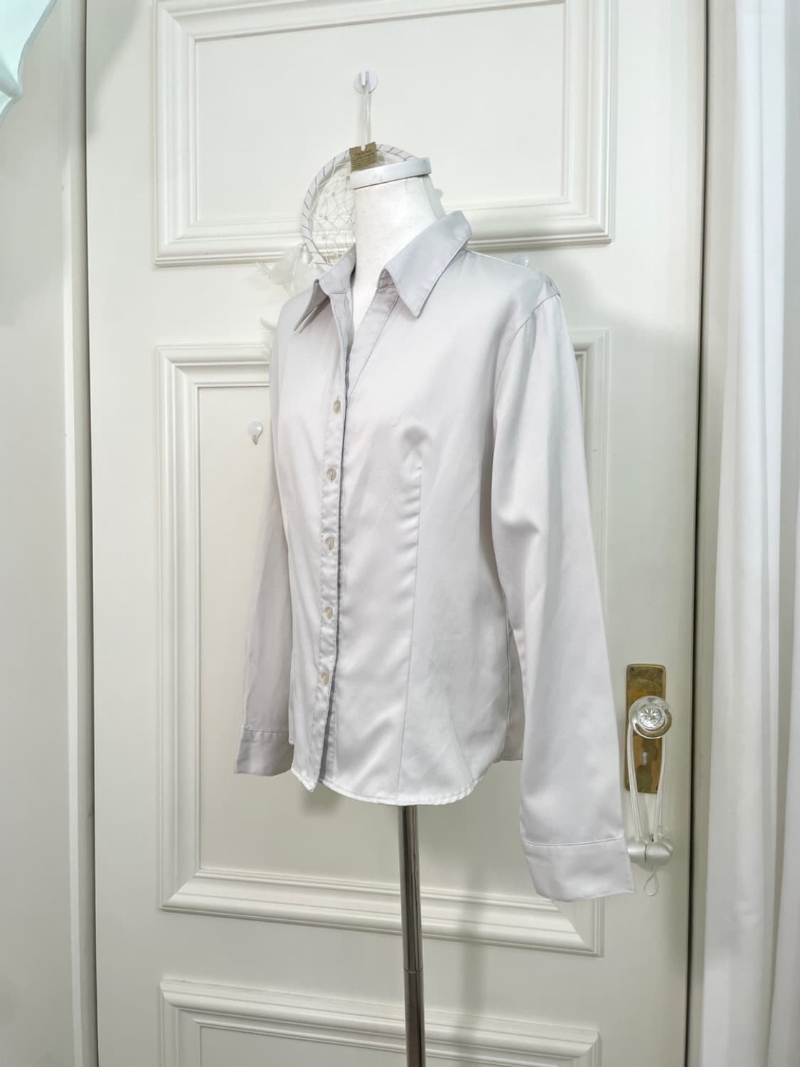 sheer gray basic line shirt(size-L) 상품이미지3