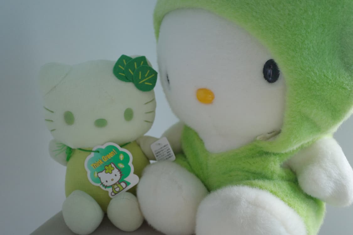 고전 헬로키티 띵크 그린 봉제 인형 상품이미지3