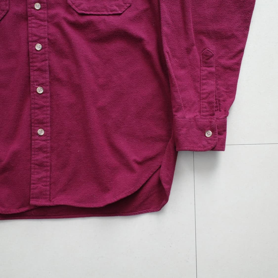 울리치 90s 헤비 플라넬 샤모아 셔츠 버건디 L MADE IN USA 상품이미지3
