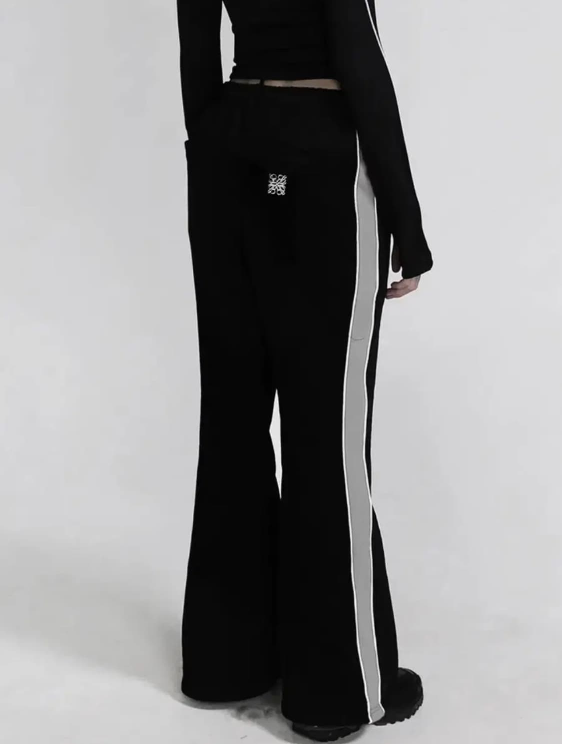 배드블러드 롬버스 패널 붓컷 조거 팬츠 - 블랙xs 상품이미지2