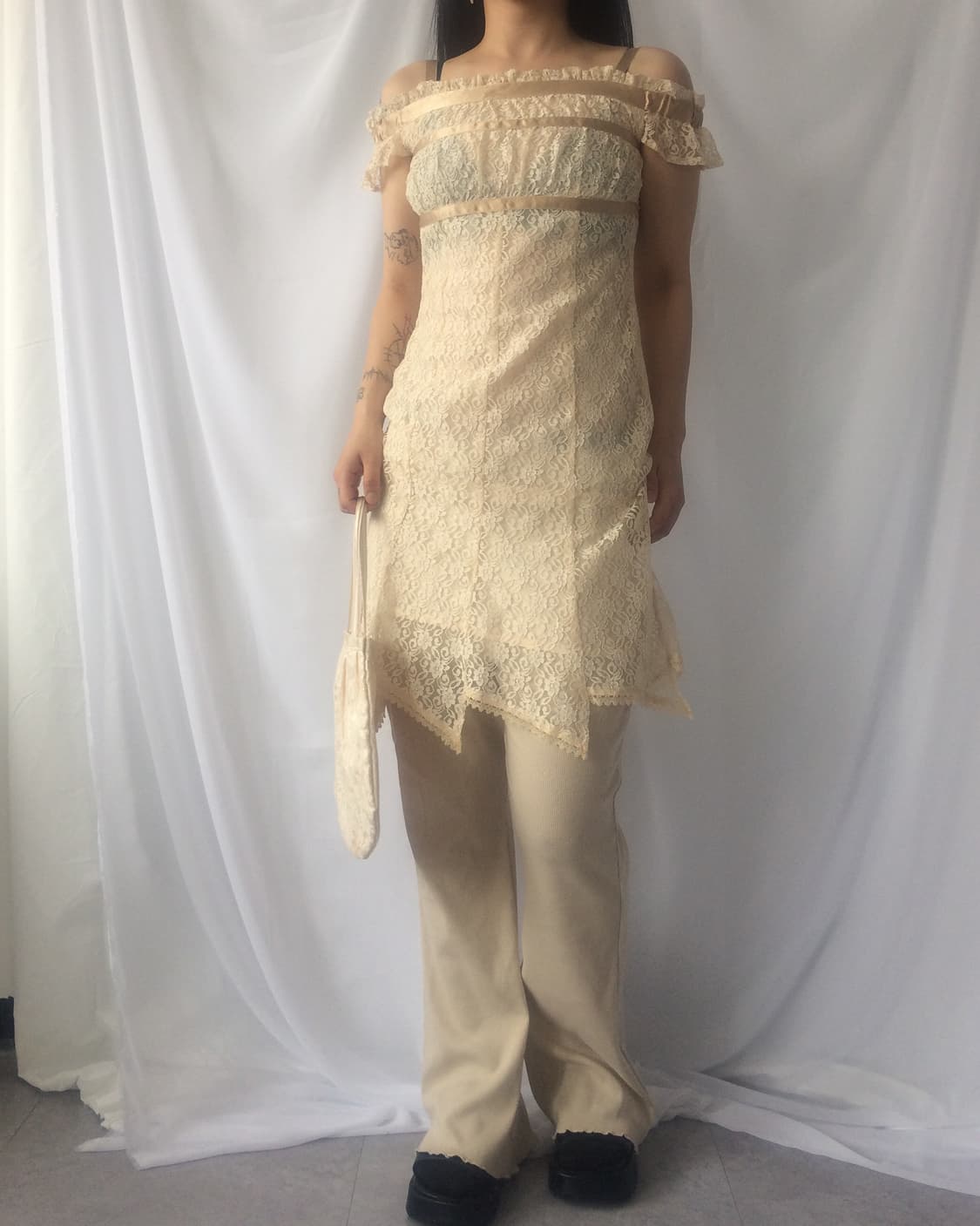 Line detail lace onepiece 상품이미지7