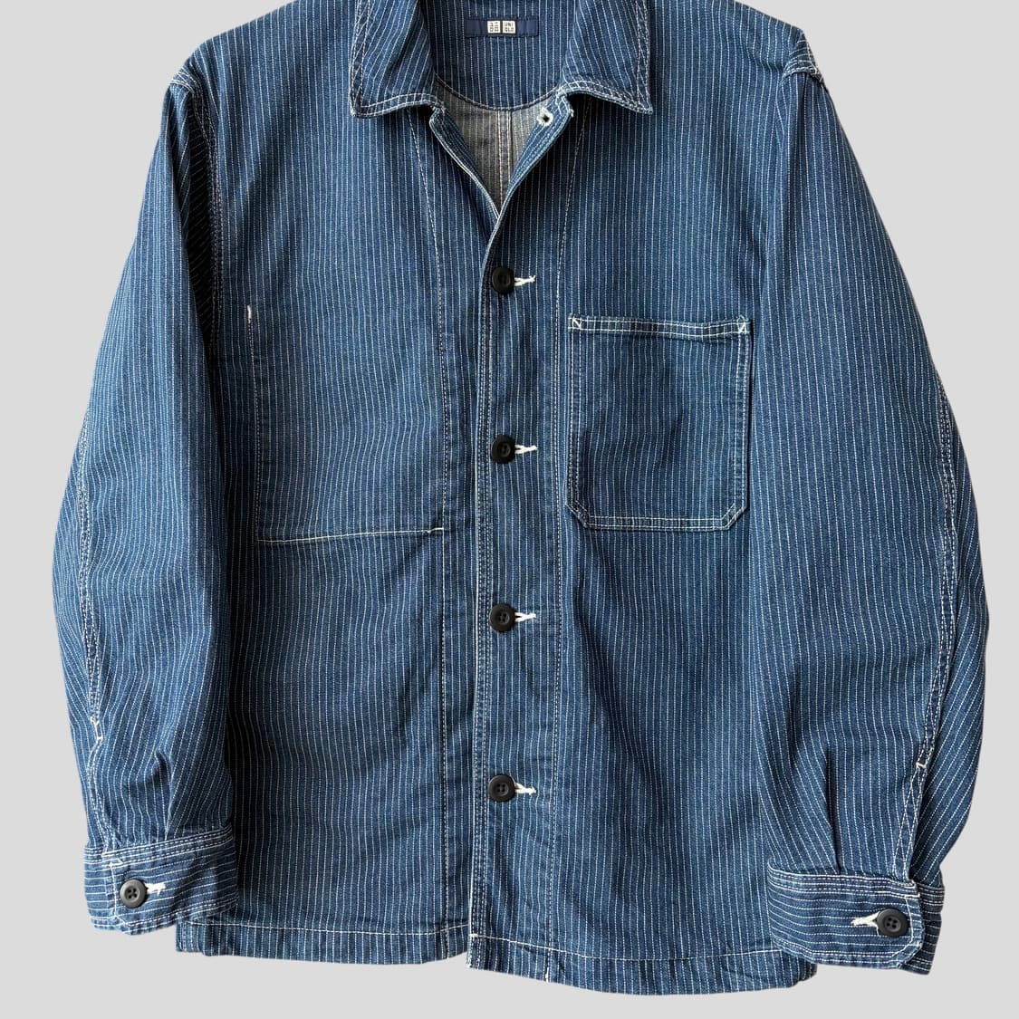 (M)유니클로 히코리 스트라이프 데님 워크자켓 상품이미지4