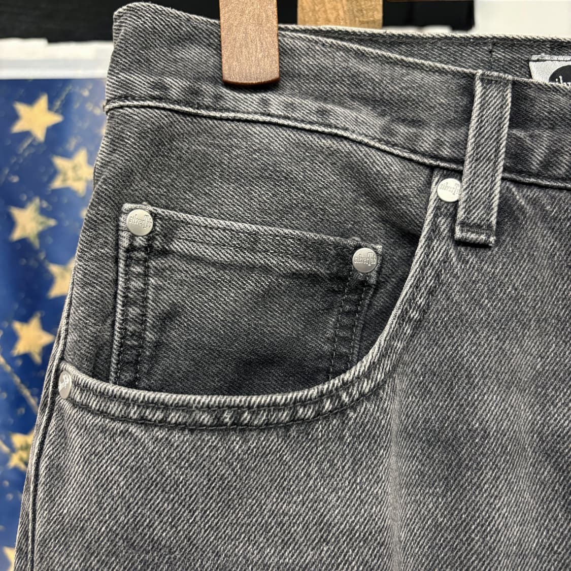 00s 리바이스 실버탭 루즈핏 흑청 보더데님팬츠 N187 상품이미지5