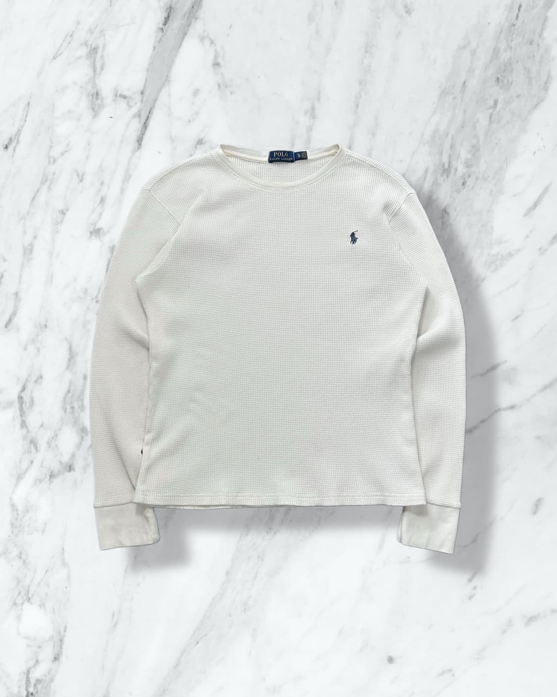 폴로 랄프로렌 화이트 와플 긴팔티 상품이미지1
