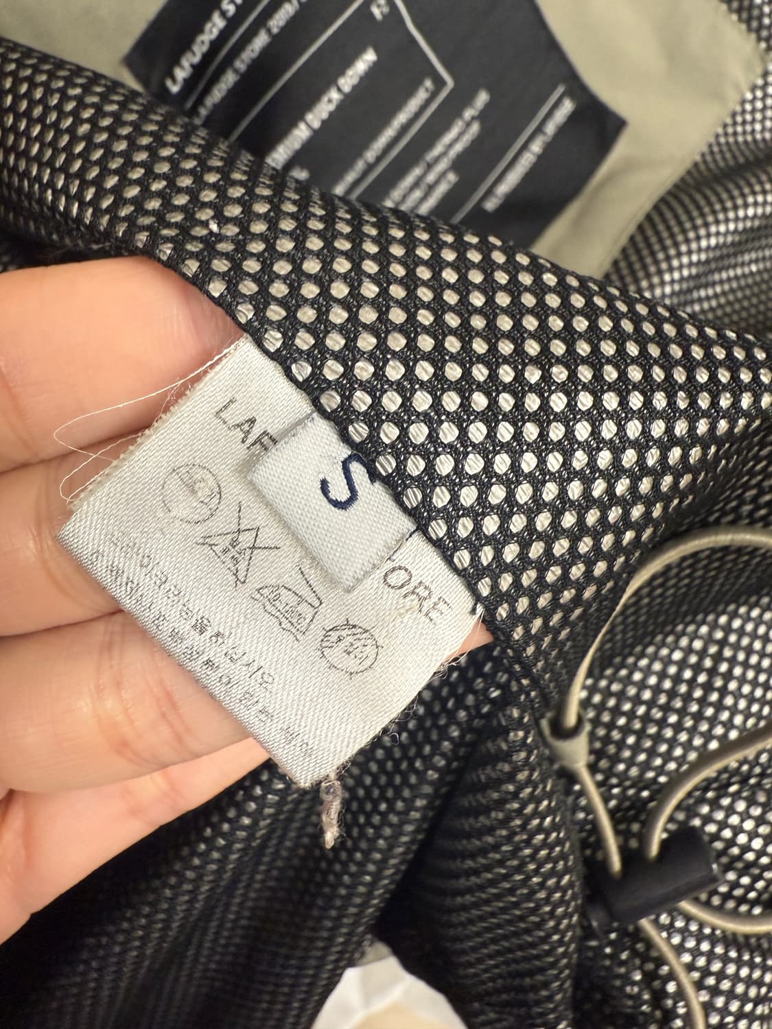 라퍼지스토어 숏패딩 오리털 100% S 카키 남여공용 덕다운 상품이미지5