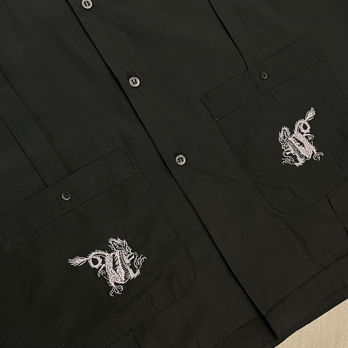 빈티지 쿠바 자수 구아야베라 반팔 블랙 셔츠 상품이미지7